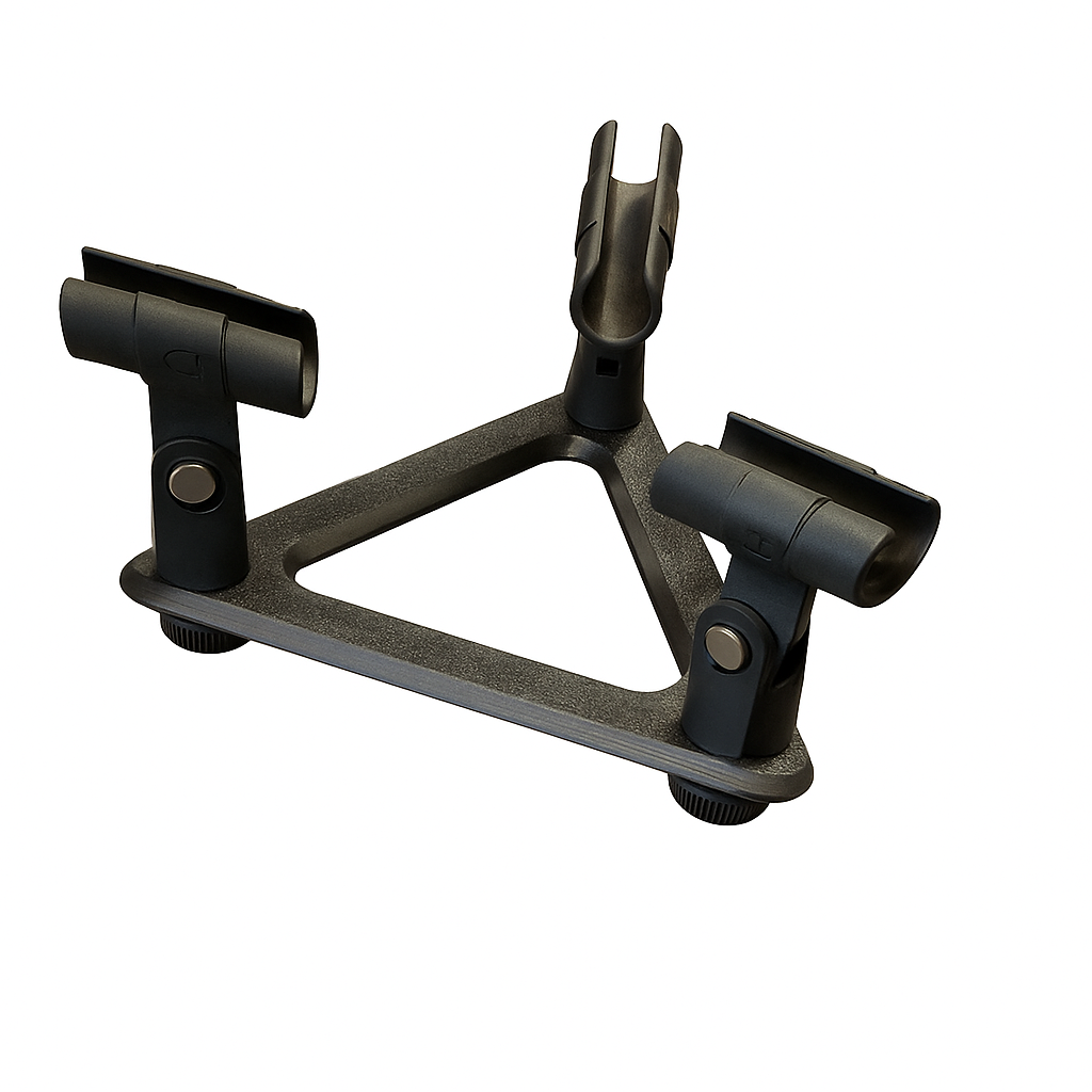 TriGrip 3/8" Microfoonhouder – Triangelbasis met K&M bevestiging (excl. klemmen)